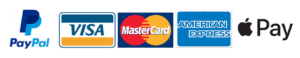 Apple Pay, Paypal, Visa, Mastercard, Amnerican Express